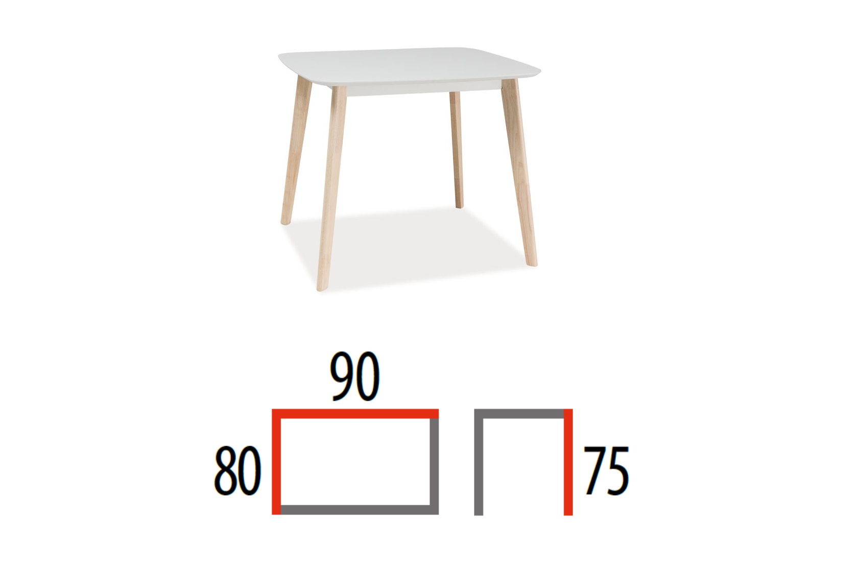 stół 90x80 w stylu skandynawskim tibi, wymiary stołu tibi